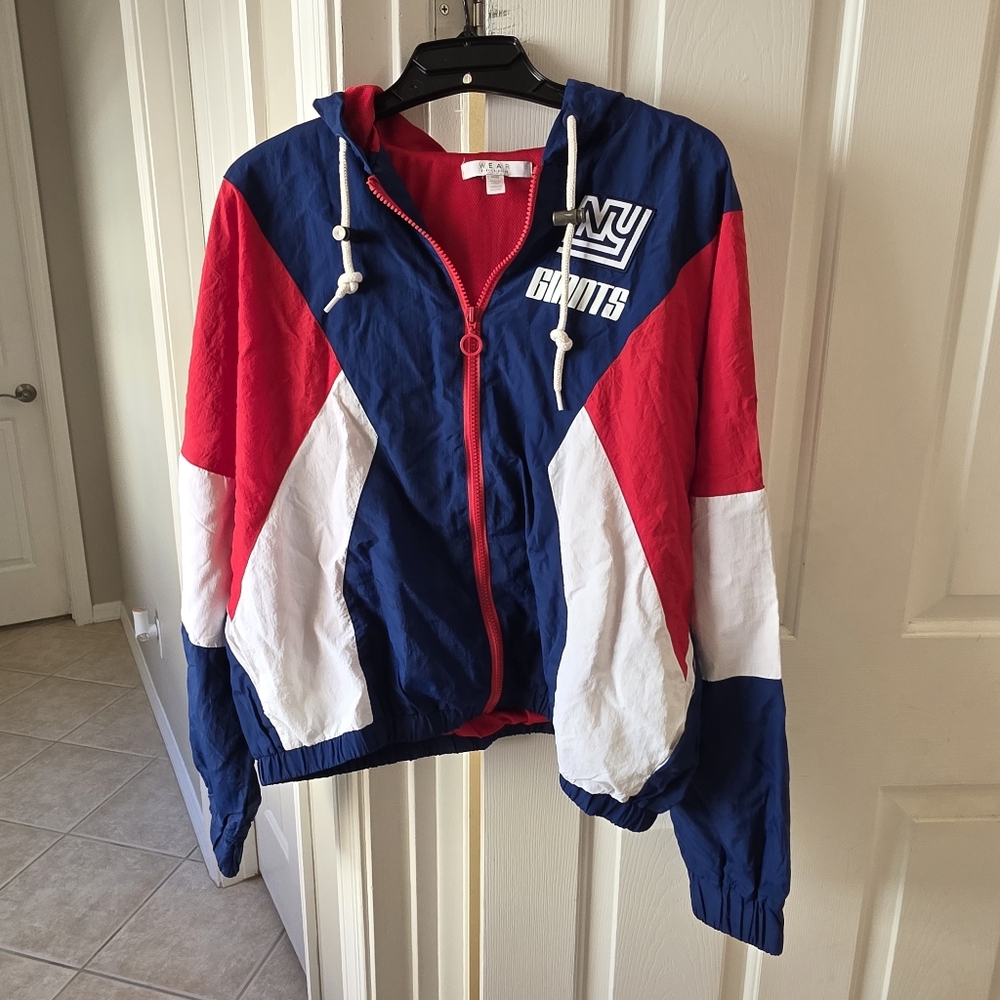 New York Giants Retro Women's Jacket Wear by Erin Andrews Size M NEW